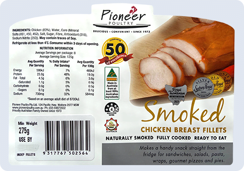 pioneer poultry smoked chicken breast fillet ready to eat