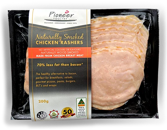 pioneer poultry naturally smoked chicken rashers